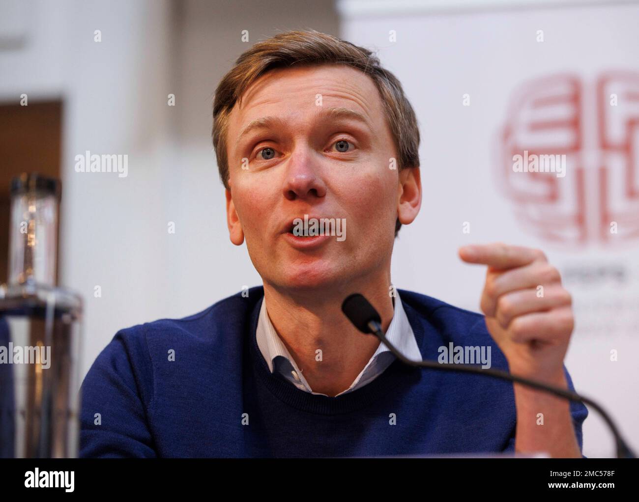 Londra, Regno Unito. 21st Jan, 2023. Torsten Bell, Amministratore Delegato della Resolution Foundation, tiene un discorso alla conferenza annuale della Fabian Society. Credit: Notizie dal vivo di Mark Thomas/Alamy Foto Stock