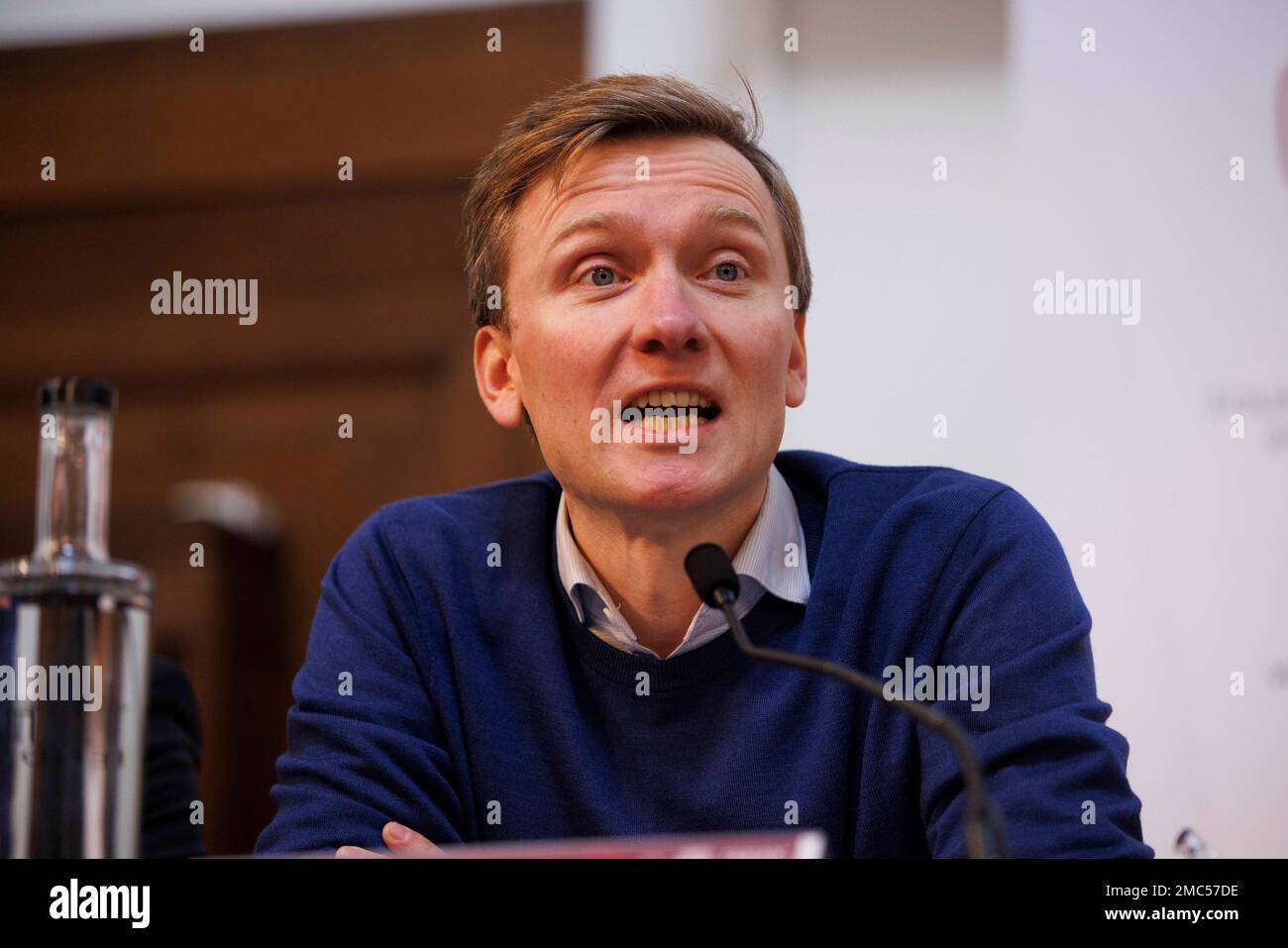 Londra, Regno Unito. 21st Jan, 2023. Torsten Bell, Amministratore Delegato della Resolution Foundation, tiene un discorso alla conferenza annuale della Fabian Society. Credit: Notizie dal vivo di Mark Thomas/Alamy Foto Stock