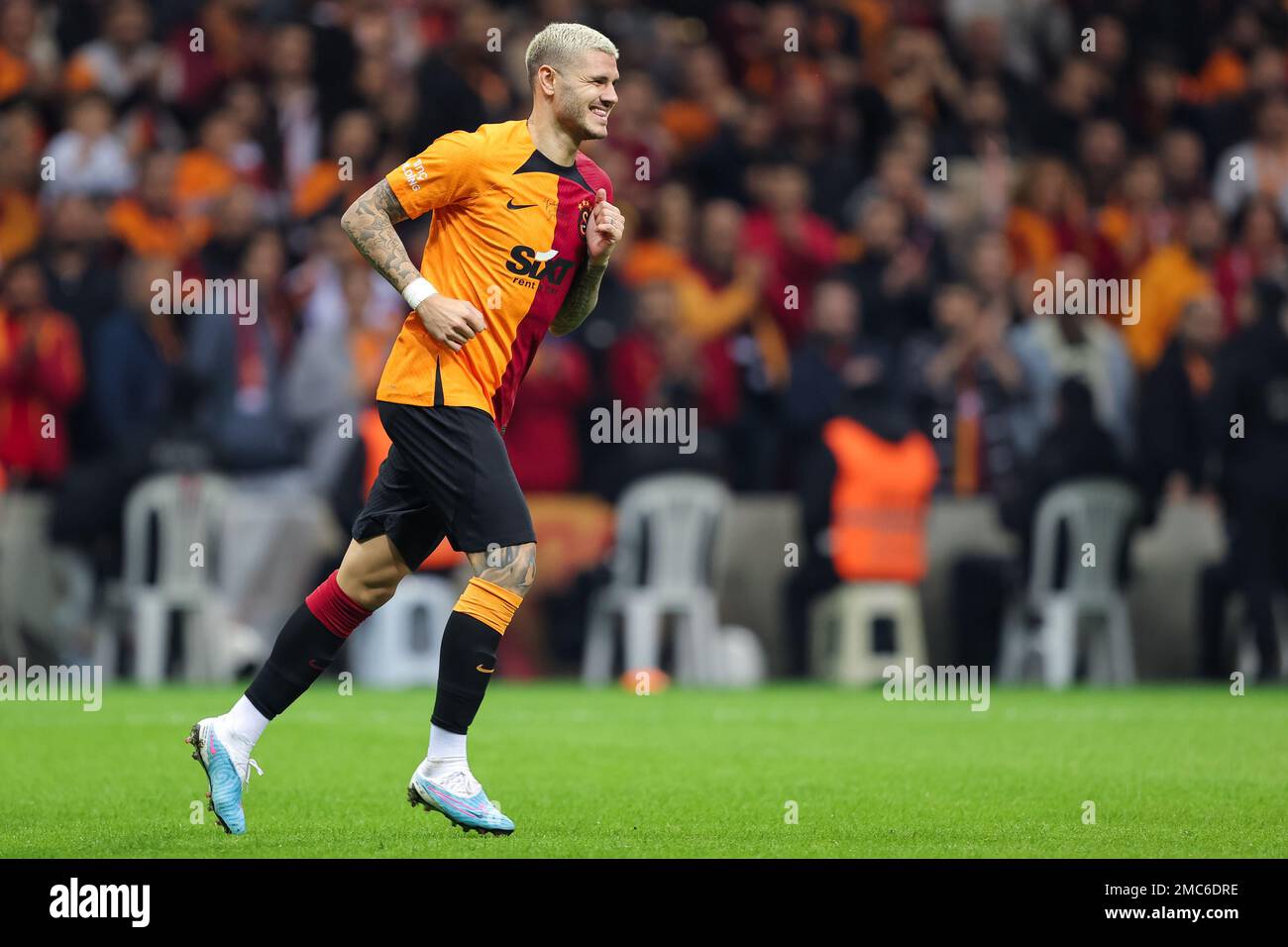 ISTANBUL, TURCHIA - 21 GENNAIO: Mauro Icardi di Galatasaray SK durante la partita Super Lig tra Galatasaray SK e Antalyaspor allo stadio NEF il 21 gennaio 2023 a Istanbul, Turchia (Foto di Orange Pictures) Foto Stock
