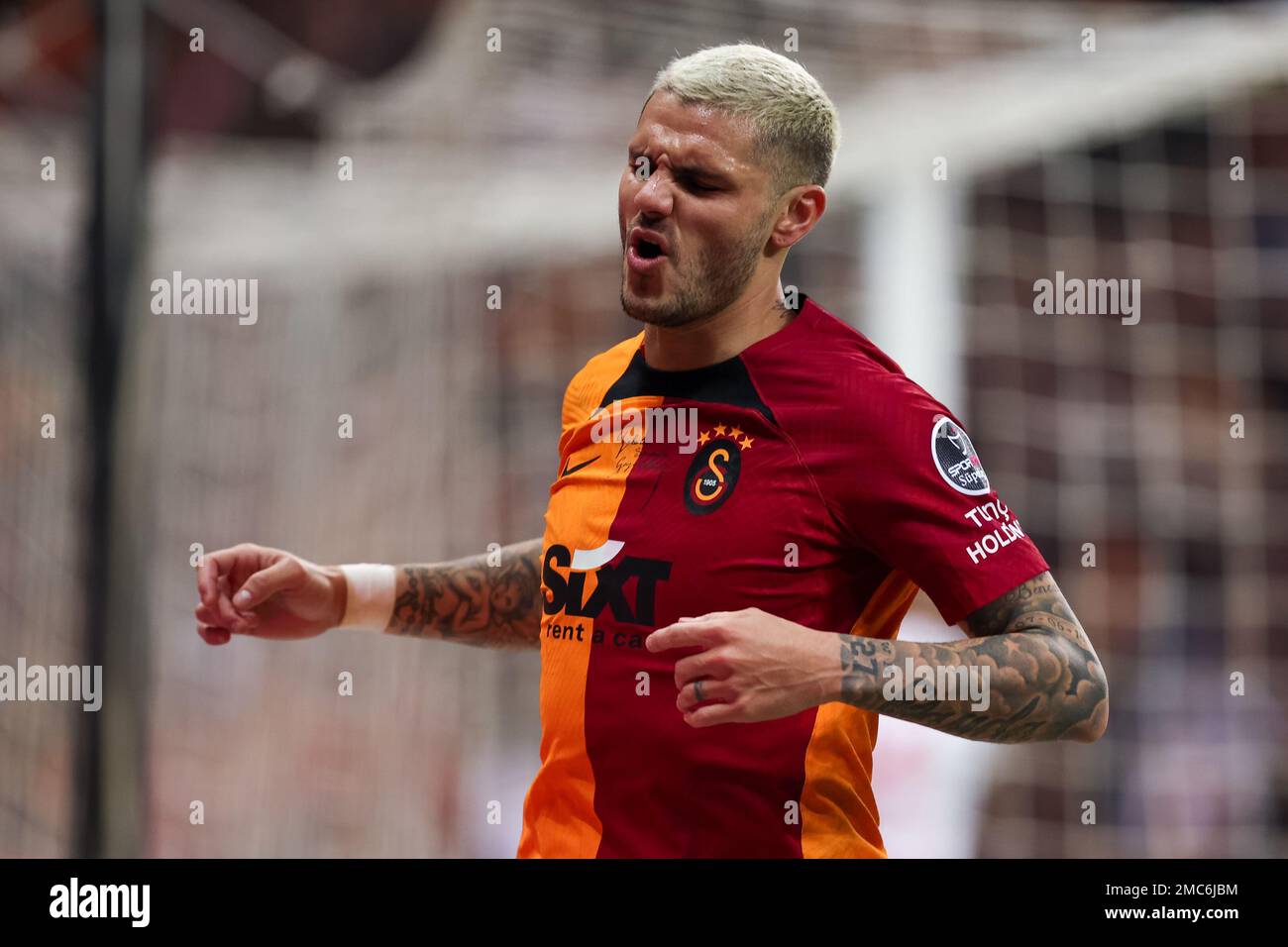 ISTANBUL, TURCHIA - 21 GENNAIO: Mauro Icardi di Galatasaray SK durante la partita Super Lig tra Galatasaray SK e Antalyaspor allo stadio NEF il 21 gennaio 2023 a Istanbul, Turchia (Foto di Orange Pictures) Foto Stock