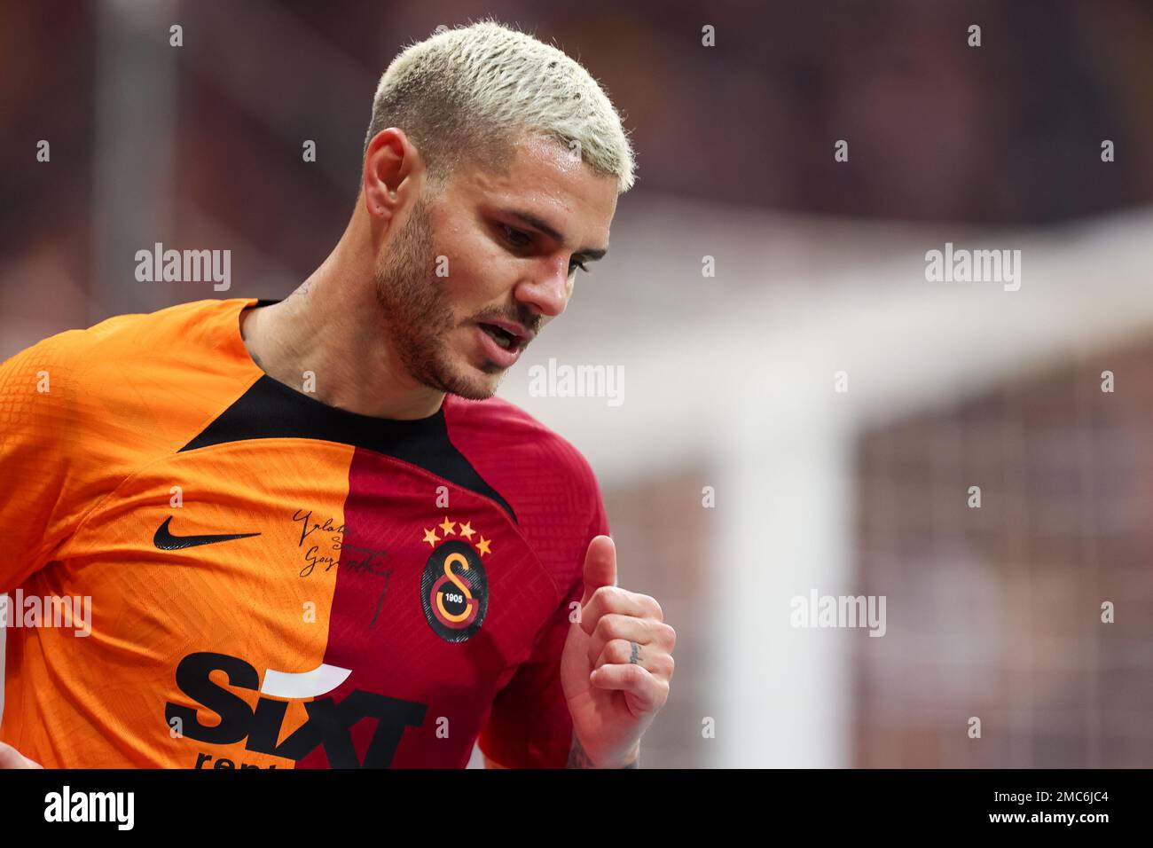 ISTANBUL, TURCHIA - 21 GENNAIO: Mauro Icardi di Galatasaray SK durante la partita Super Lig tra Galatasaray SK e Antalyaspor allo stadio NEF il 21 gennaio 2023 a Istanbul, Turchia (Foto di Orange Pictures) Foto Stock