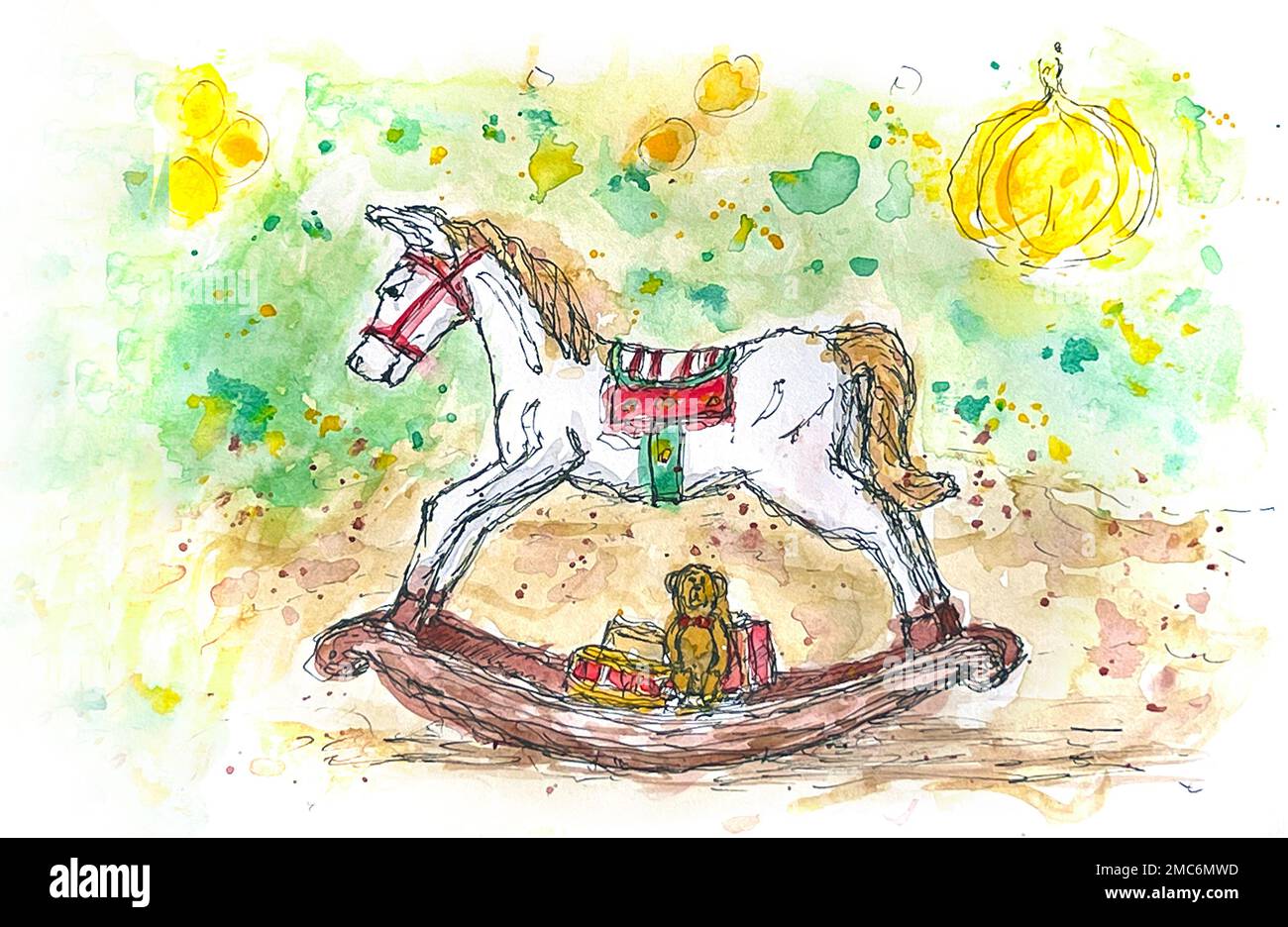 Rocking Horse decorazione di Natale Foto Stock