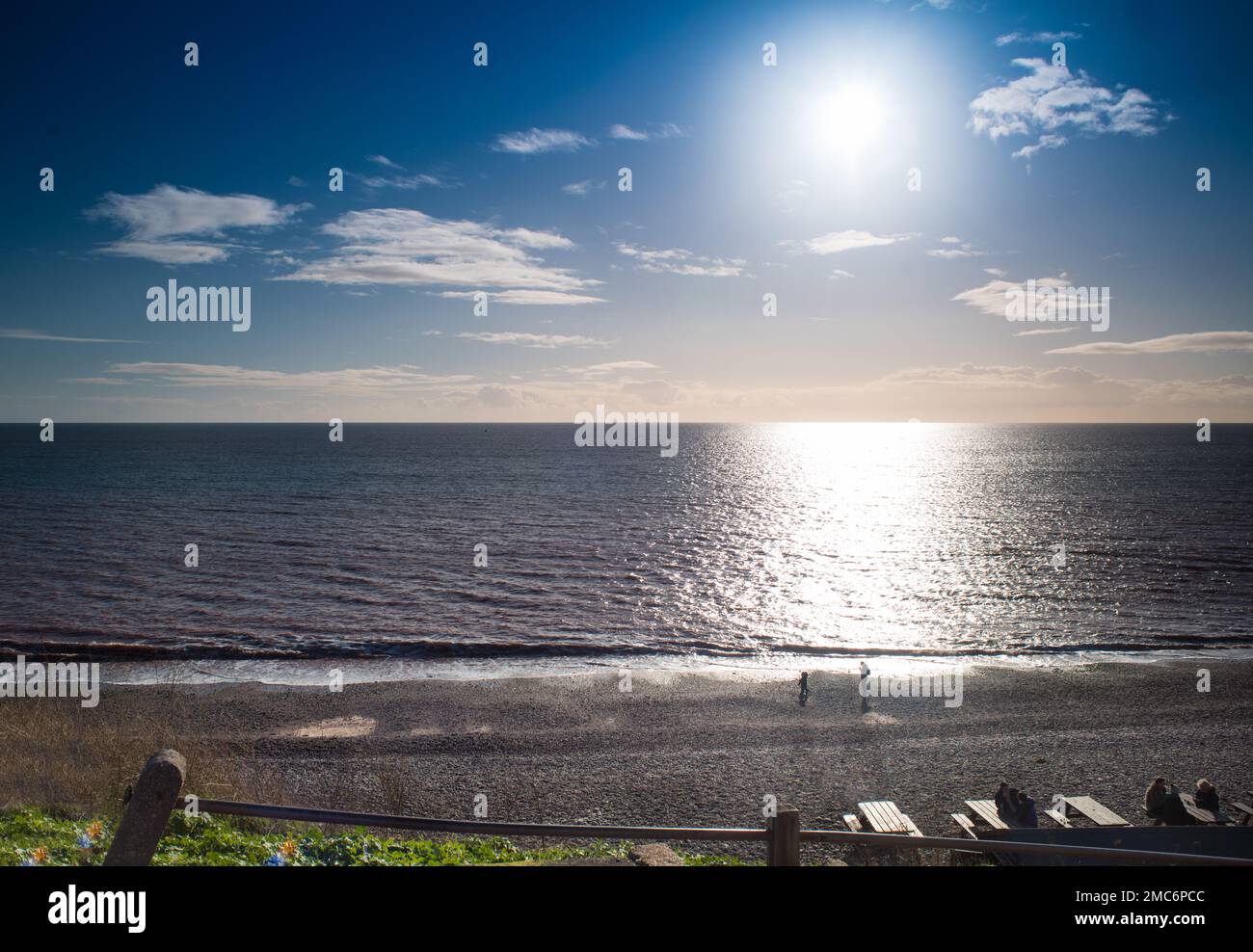 Giorno di Santo Stefano sulla spiaggia di Budleigh. Foto Stock