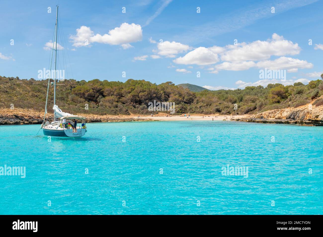 Die Cala Varques unweit von Porto Cristo, Mallorca Foto Stock