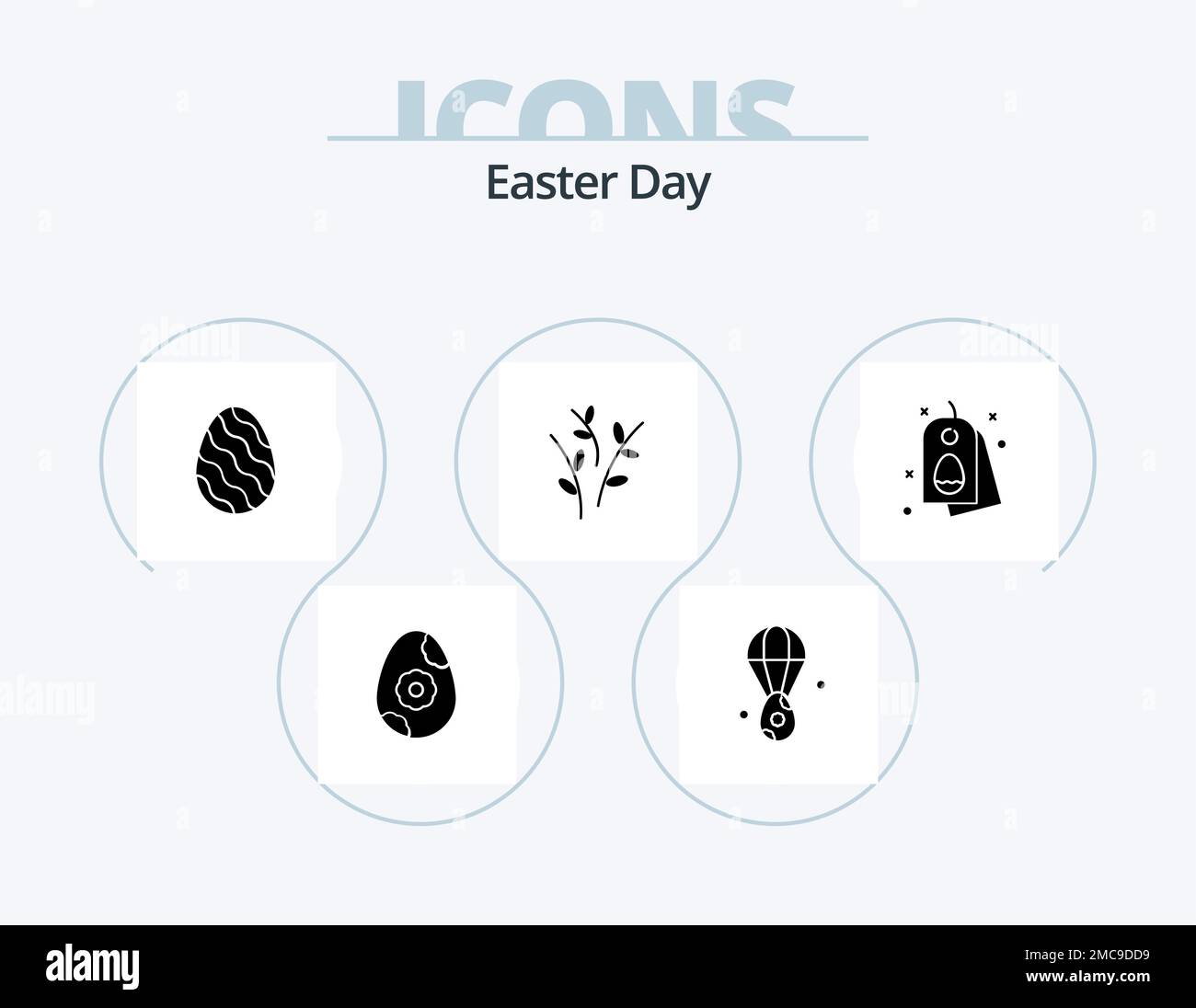 Easter Glyph Icon Pack 5 Icon Design. pasqua. tag. pasqua. natura. catkin Illustrazione Vettoriale