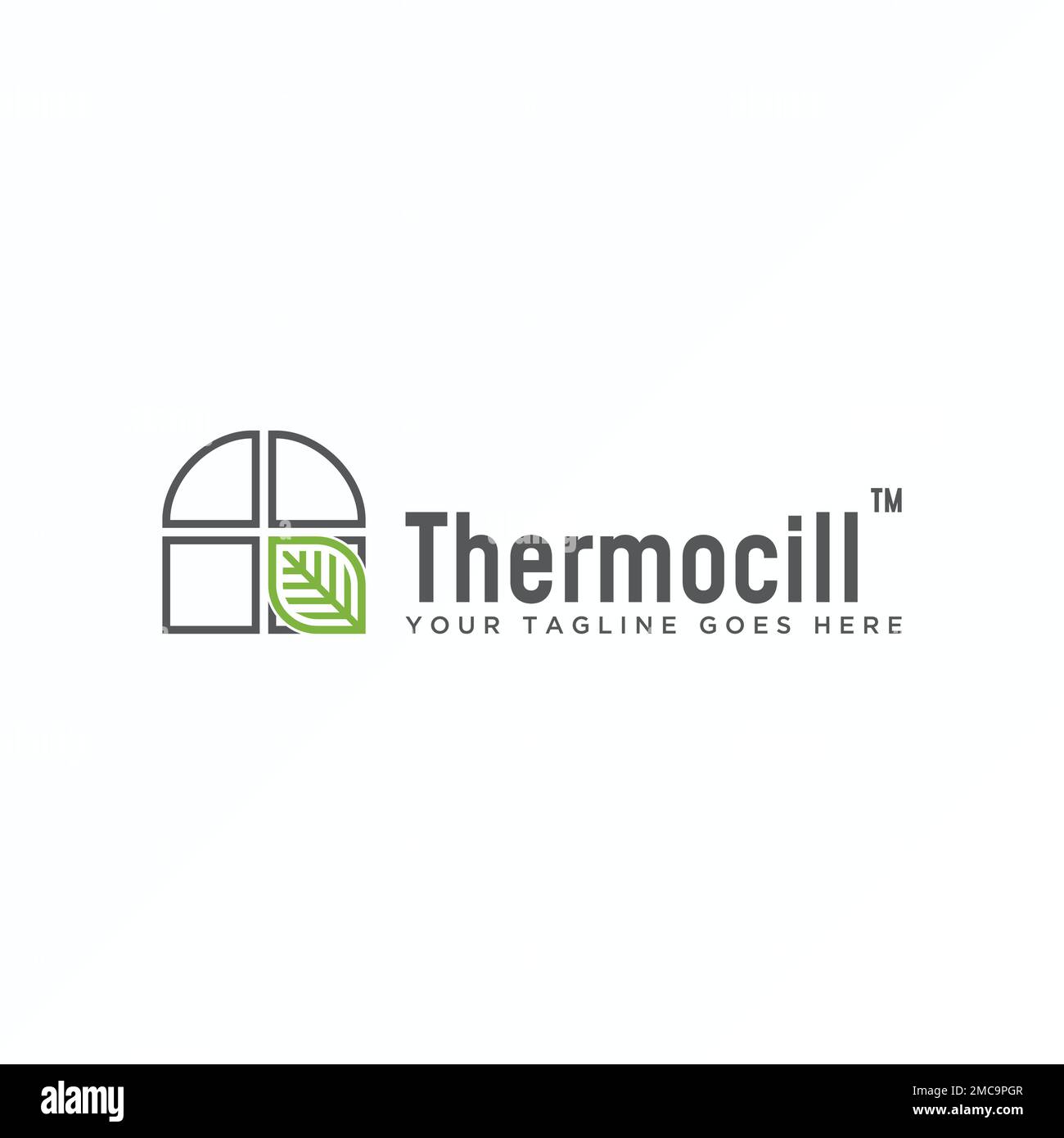 Linea semplice ed unica foglia con finestra immagine grafica icona logo design astratto concetto stock vettoriale. utilizzato come simbolo relativo alla natura o all'interno Illustrazione Vettoriale