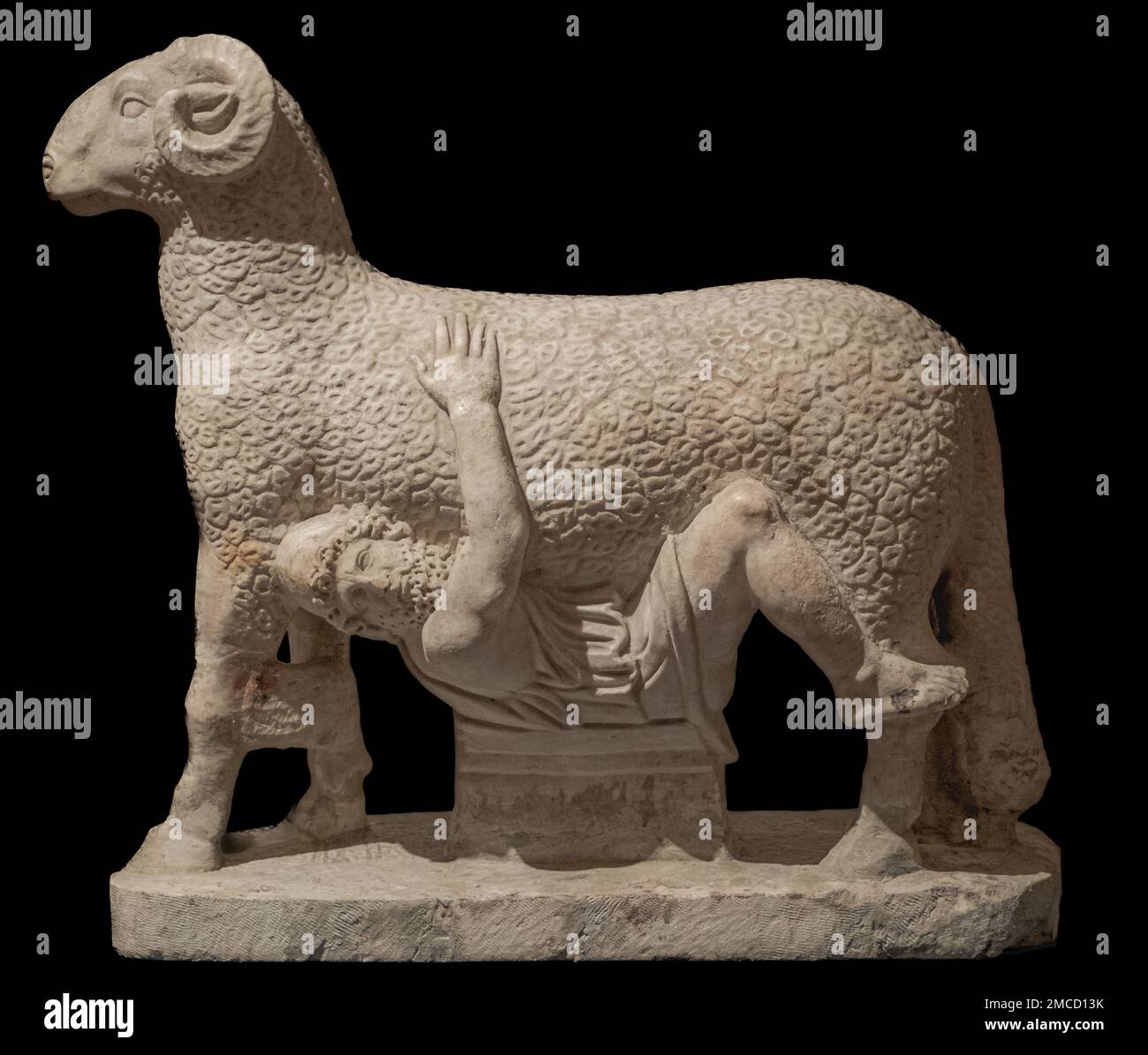 Antica arte romana, Ulisse nascosto sotto la RAM; 2nd ° metà del 2nd ° secolo; marmo grigio, Galleria Doria Pamphilj, Roma, Italia. Foto Stock