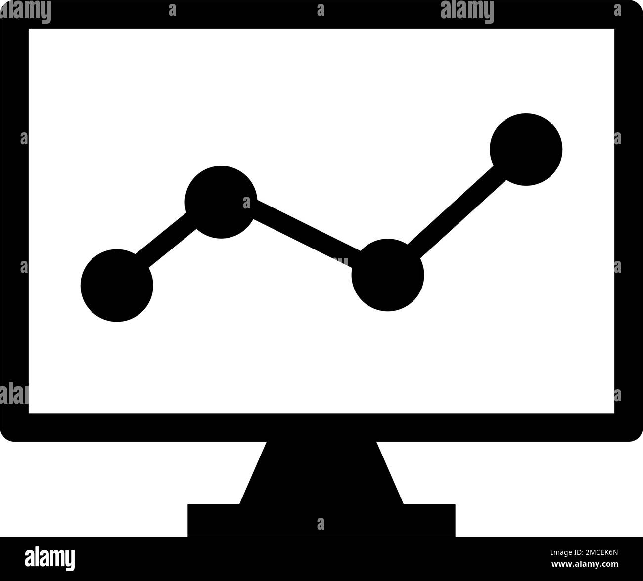 Icona PC analisi dati. Dati statistici. Vettore modificabile. Illustrazione Vettoriale