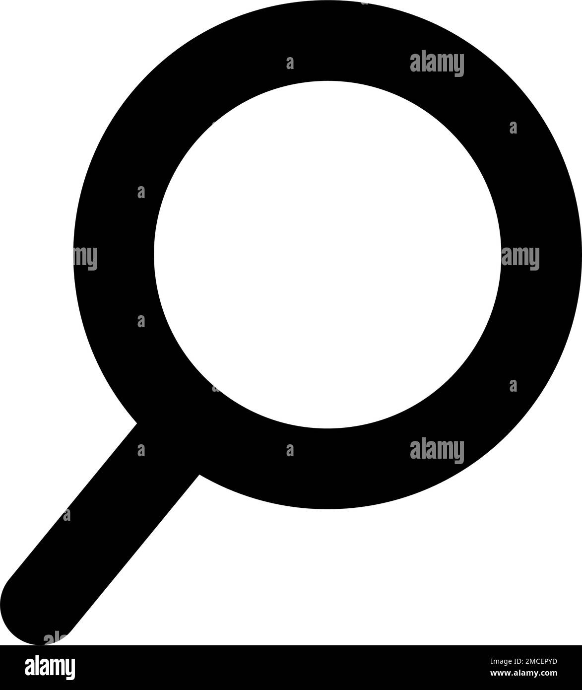 Lente di ingrandimento. Strumento di ingrandimento e ricerca. Vettore modificabile. Illustrazione Vettoriale