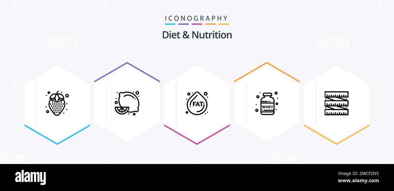 Dieta e Nutrizione 25 Line pacchetto icone che include . misurazione.  statismo. dieta. peso Immagine e Vettoriale - Alamy