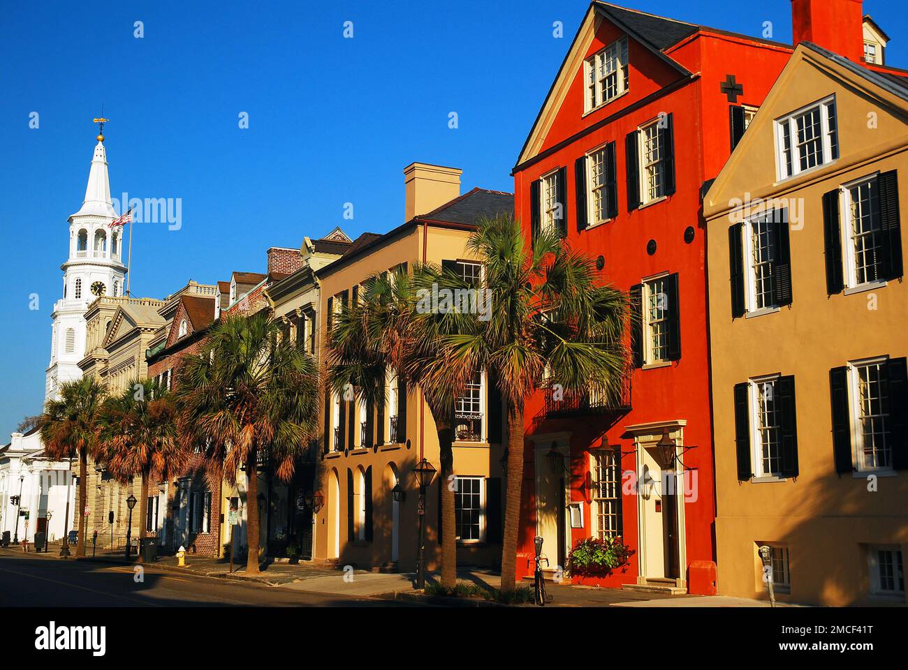 Row Homes vicino al Four Corners, Charleston South Carolina Foto Stock