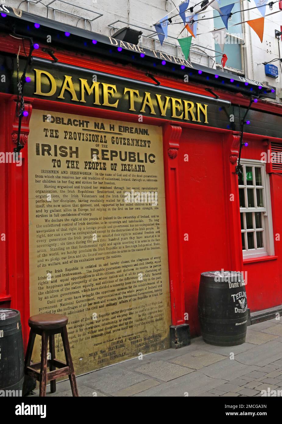 Dame Tavern, Irish Republican proclama , 18 Dame CT, Dublino 2, D02 W683, Eire, Irlanda Foto Stock