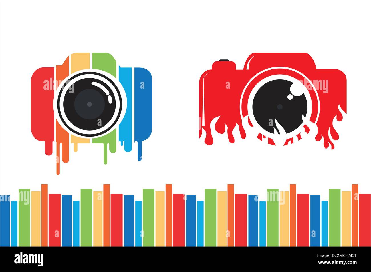 fotocamera vettore arte colore icona immagine foto obiettivo fotocamera disegno disegno disegno isolato arcobaleno vettore colore Illustrazione Vettoriale