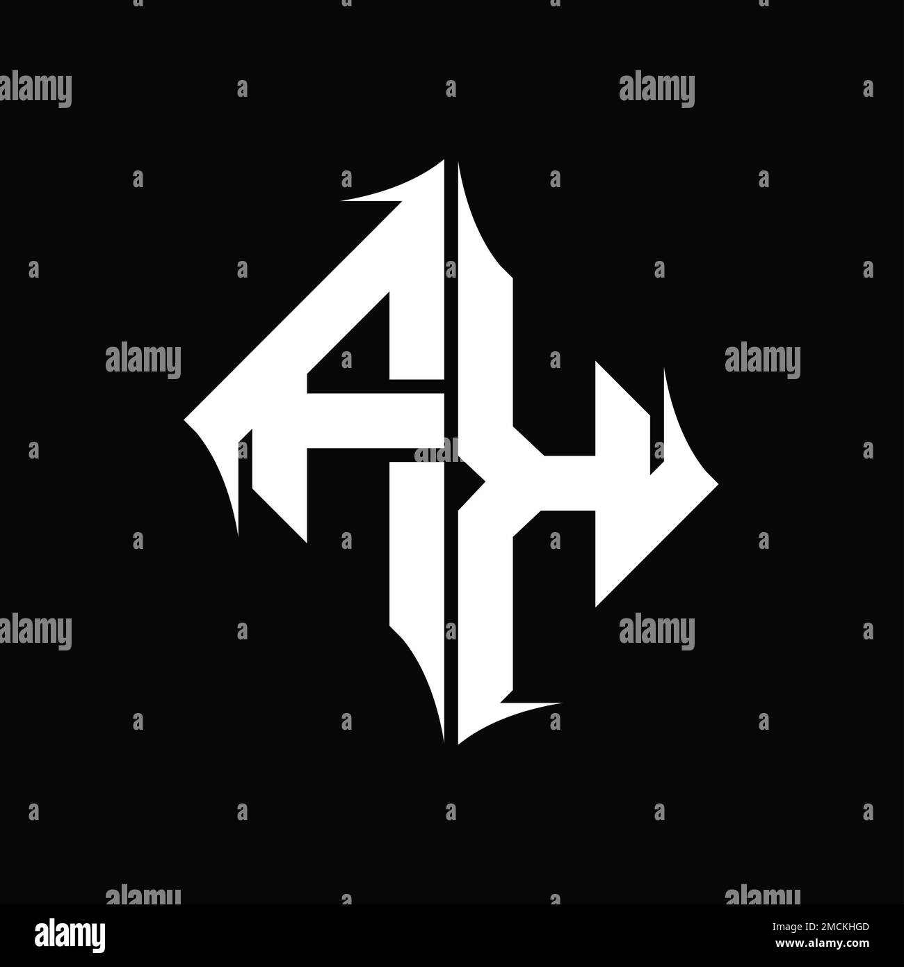 FK Logo monogramma diamante astratto forma vettoriale immagini modello di disegno Foto Stock