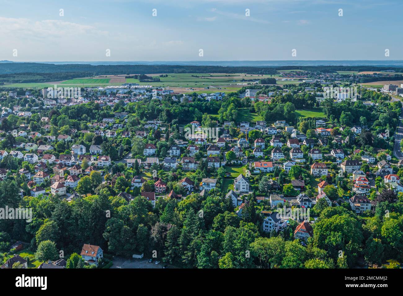 Veduta aerea di Biberach in alta Svevia Foto Stock