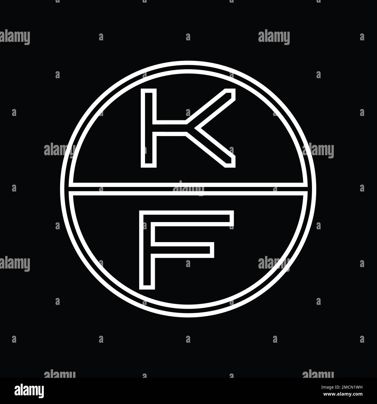 FK Logo monogramma astratto all'interno della striscia circolare vettore immagini modello di progettazione Foto Stock