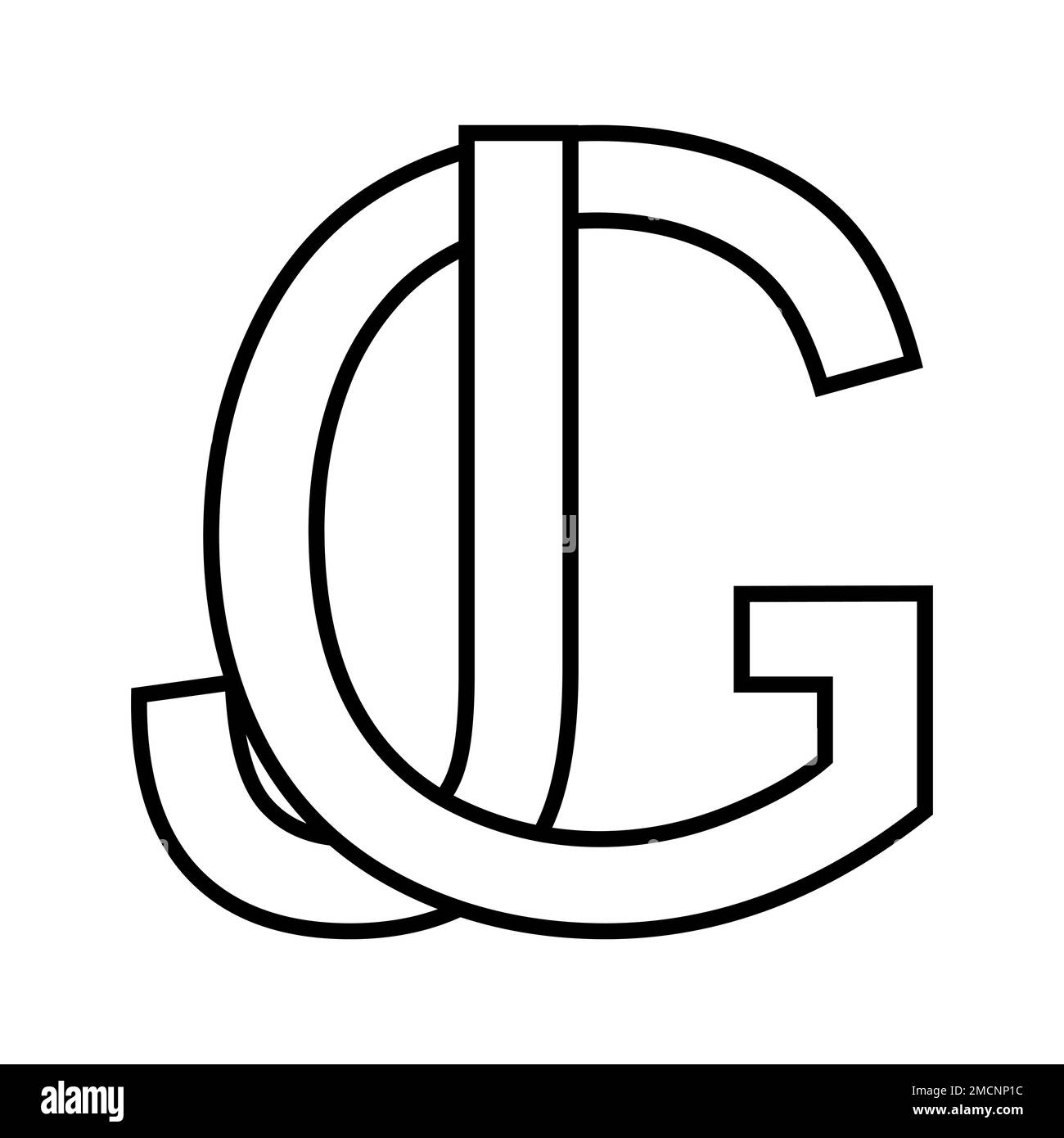 Logo gj jg icona, doppie lettere, logo g j Illustrazione Vettoriale