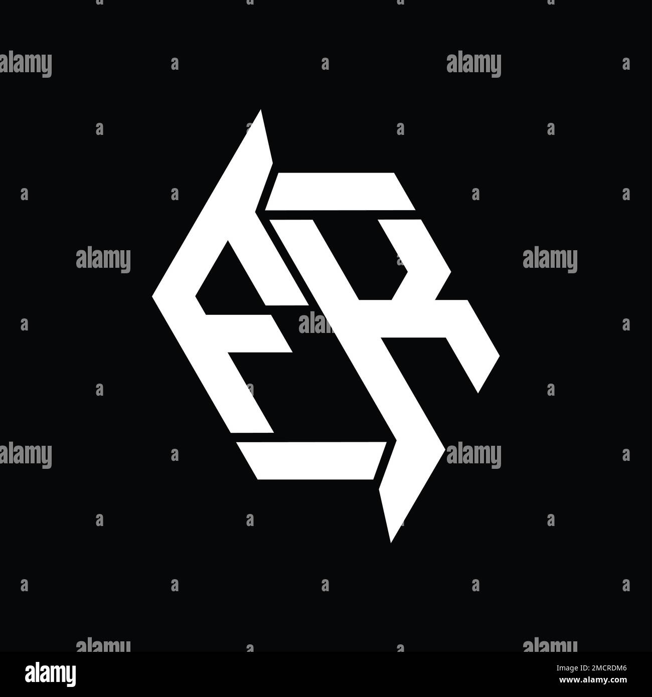 FK Logo monogramma esagonale forma astratta moderna disegno immagini vettoriali modello Foto Stock