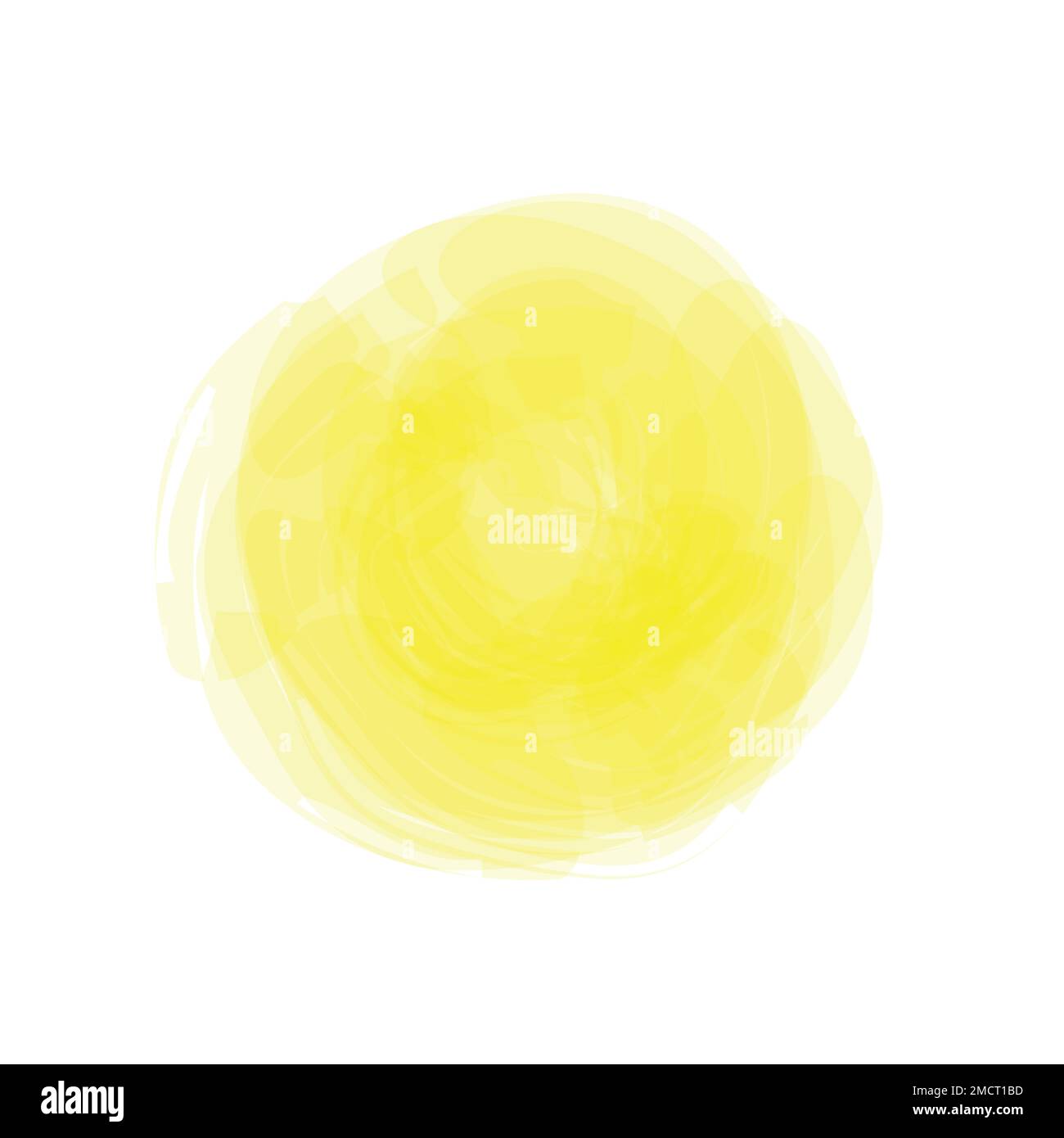 Acquerello artistico vettore cerchio spruzzi giallo colore luminoso sole. Progettare il modello di sfondo e la stampa. Illustrazione Vettoriale