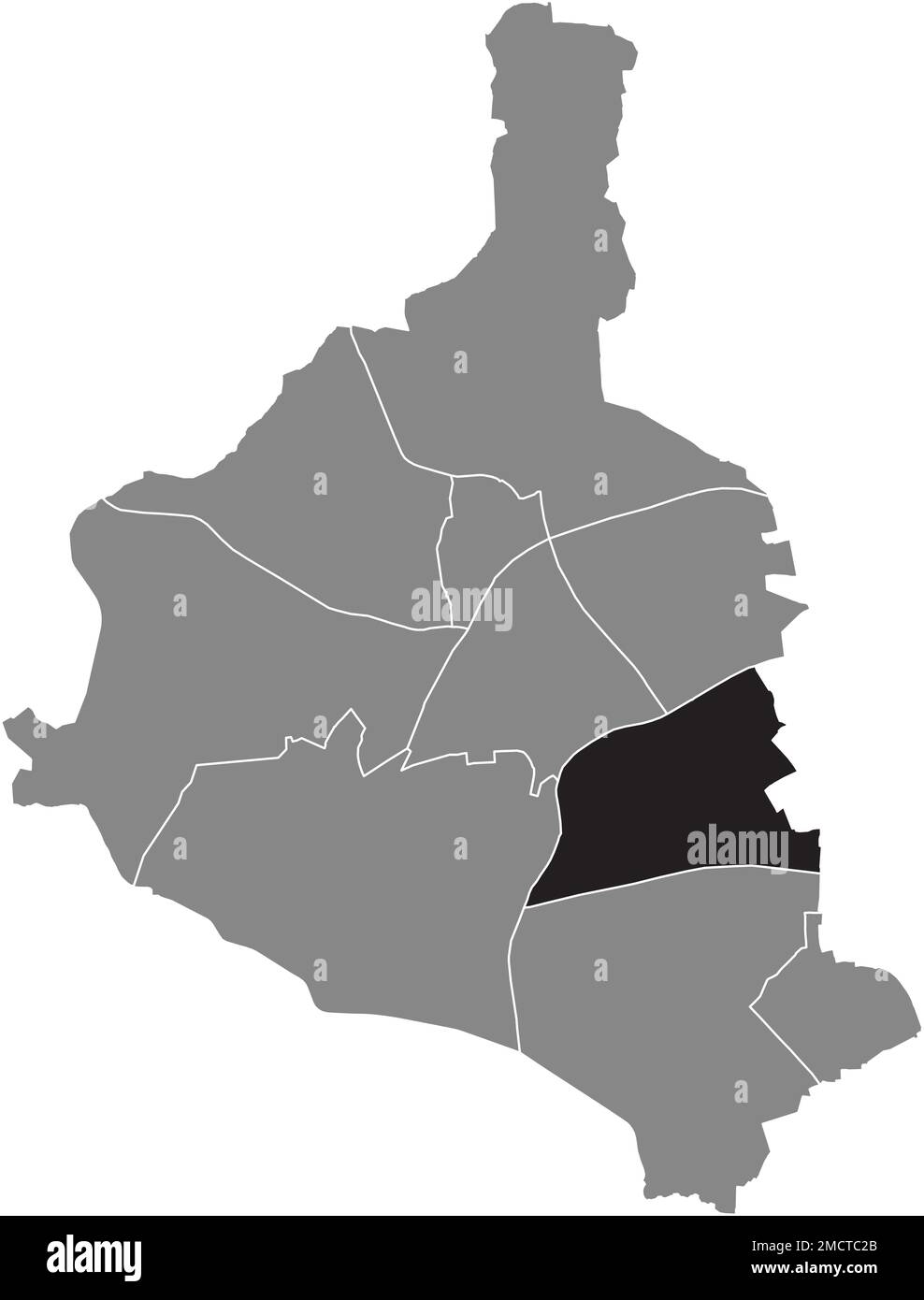 Mappa del DISTRETTO di BUTENDORF, GLADBECK Illustrazione Vettoriale