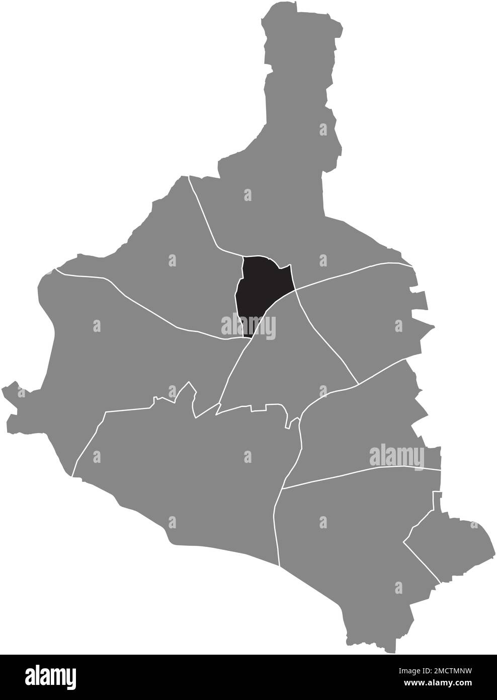 Mappa del DISTRETTO di SCHULTENDORF, GLADBECK Illustrazione Vettoriale