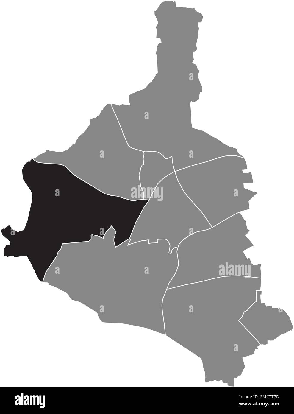 Mappa localizzatore del DISTRETTO di ALT-RENTFORT, GLADBECK Illustrazione Vettoriale