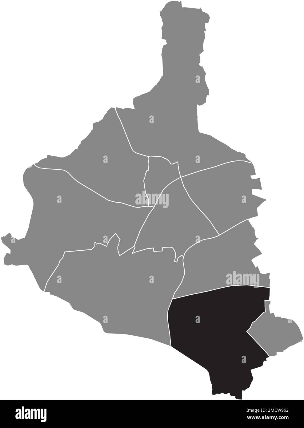 Mappa del DISTRETTO di BRAUCK, GLADBECK Illustrazione Vettoriale