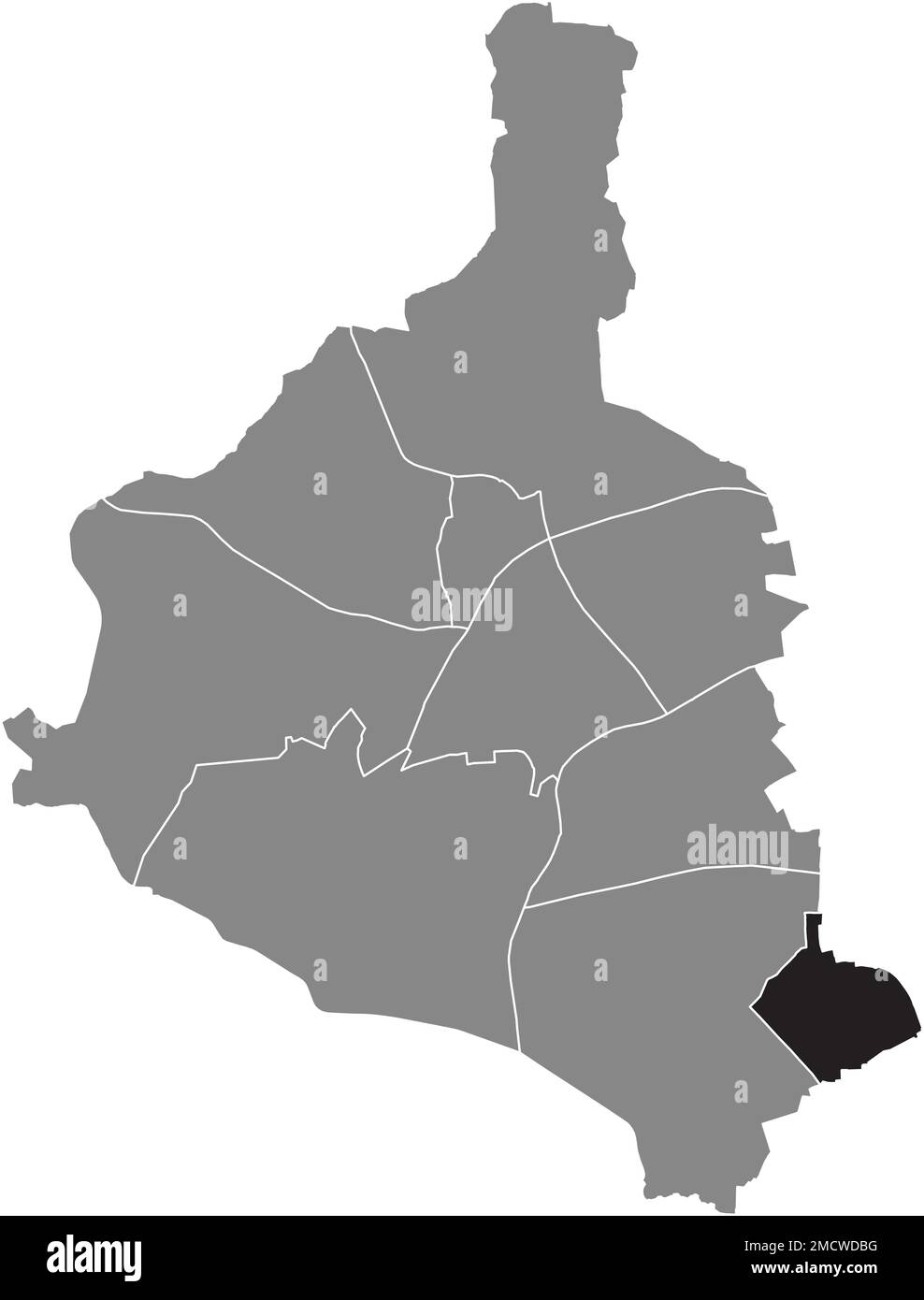 Mappa del QUARTIERE Rosenhügel, GLADBECK Illustrazione Vettoriale