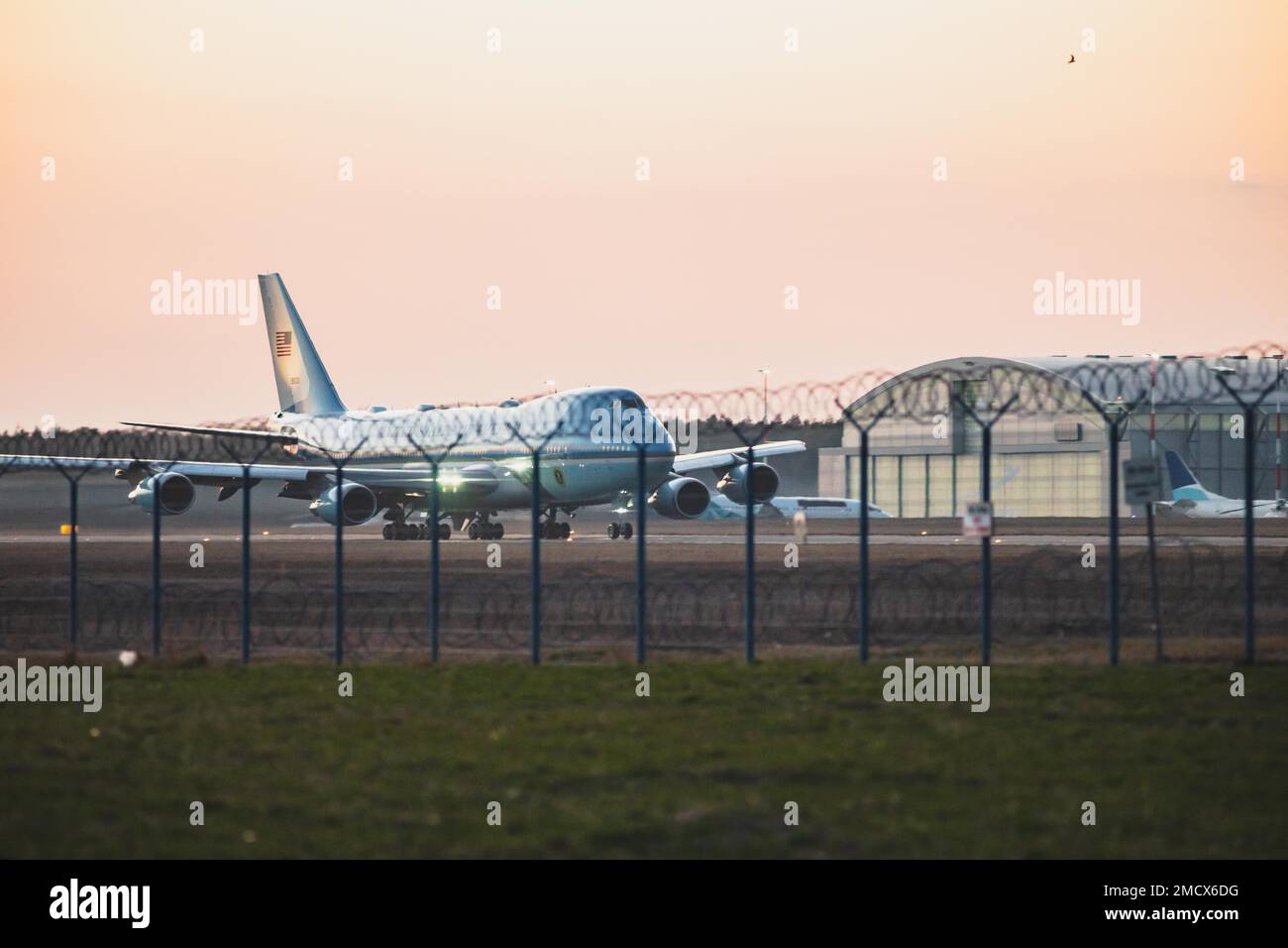 Air Force One Visit, aeroporto di Rzeszow, presidente degli Stati Uniti, Jasionka, Polonia Foto Stock
