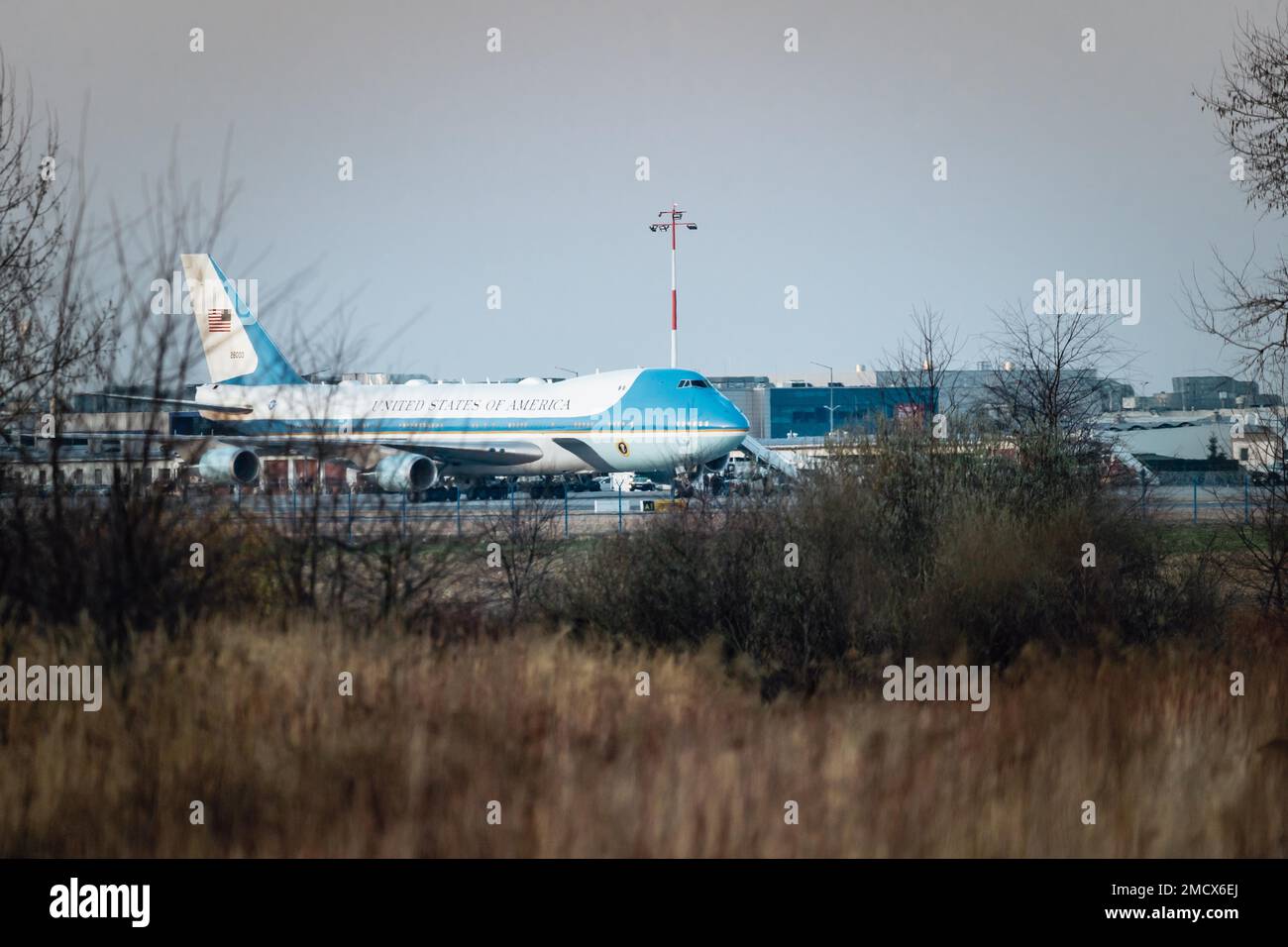 Air Force One Visit, aeroporto di Rzeszow, presidente degli Stati Uniti, Jasionka, Polonia Foto Stock