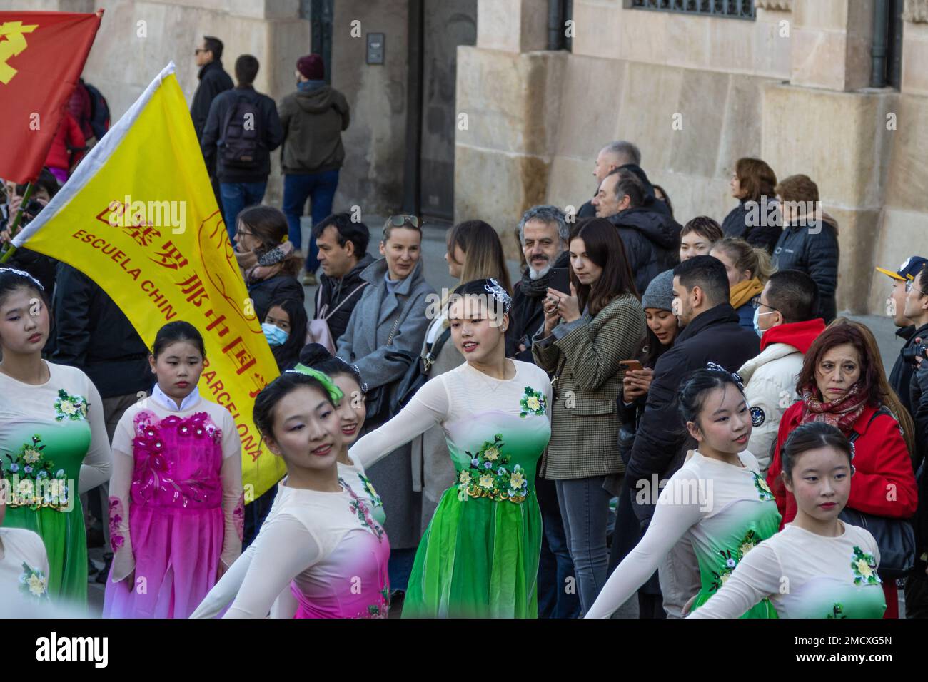 Festa cinese di Capodanno a Barcellona Foto Stock