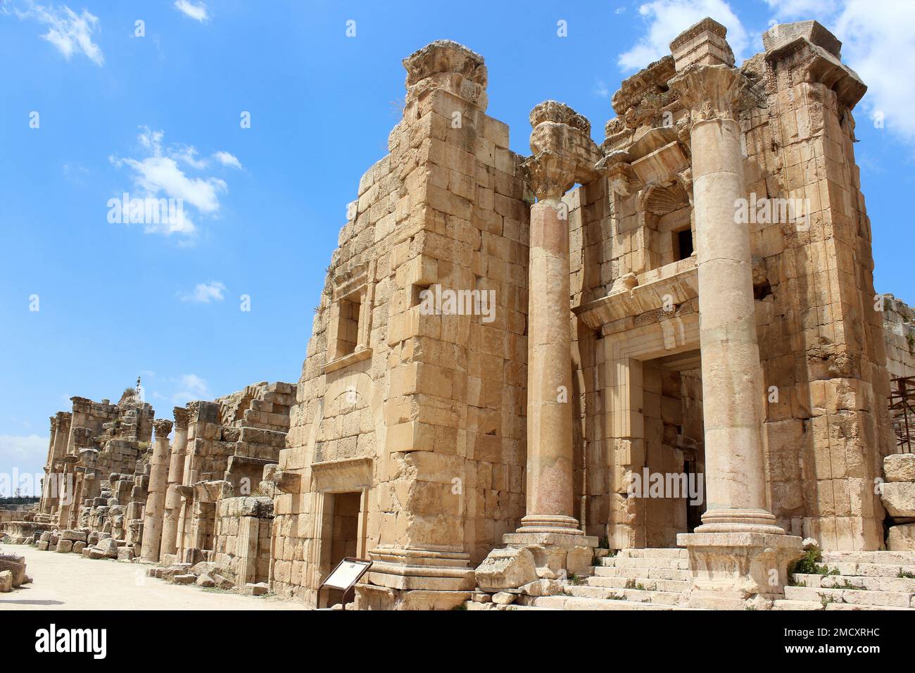 Giordania - Tempio di Jerash delle rovine di Artemis Foto Stock