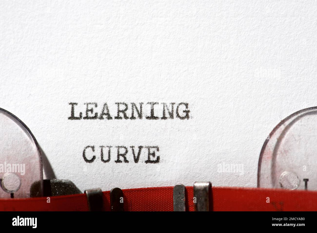 Frase curva di apprendimento scritta con una macchina da scrivere. Foto Stock