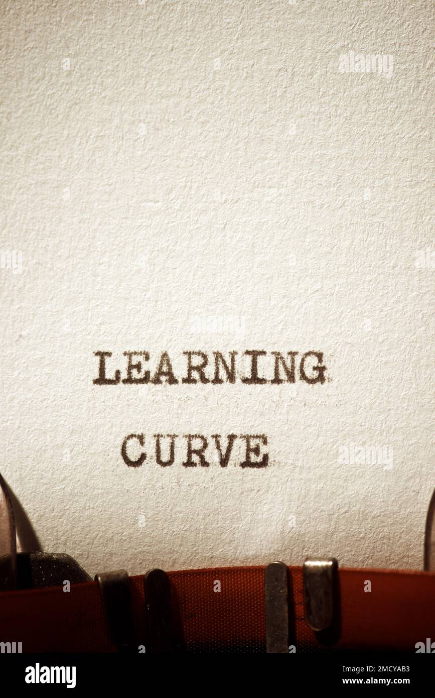 Frase curva di apprendimento scritta con una macchina da scrivere. Foto Stock