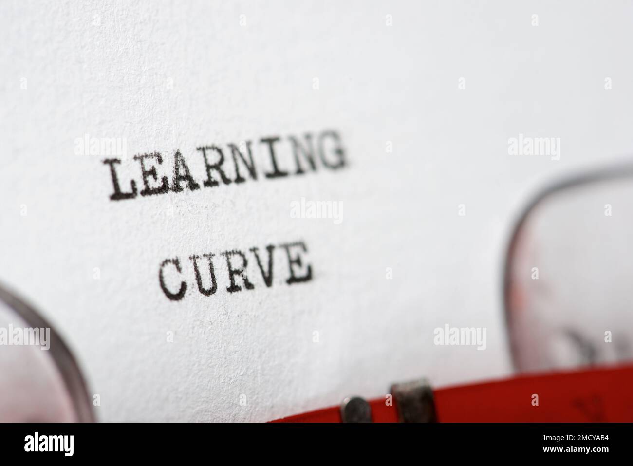 Frase curva di apprendimento scritta con una macchina da scrivere. Foto Stock