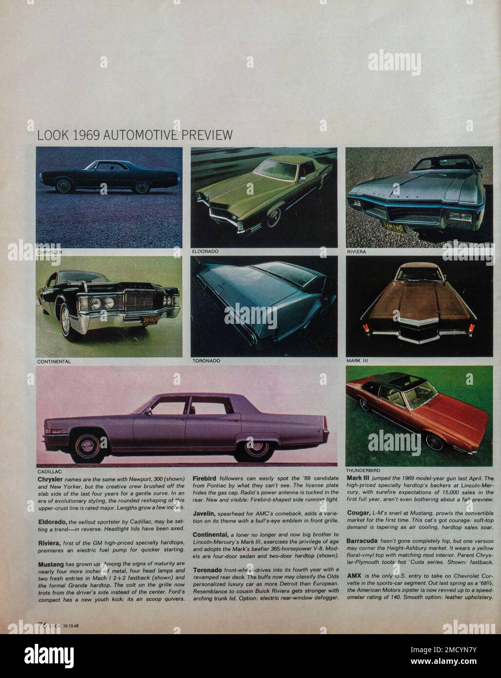 Vintage 15 ottobre 1968 'Look' rivista numero pubblicità, USA Foto Stock