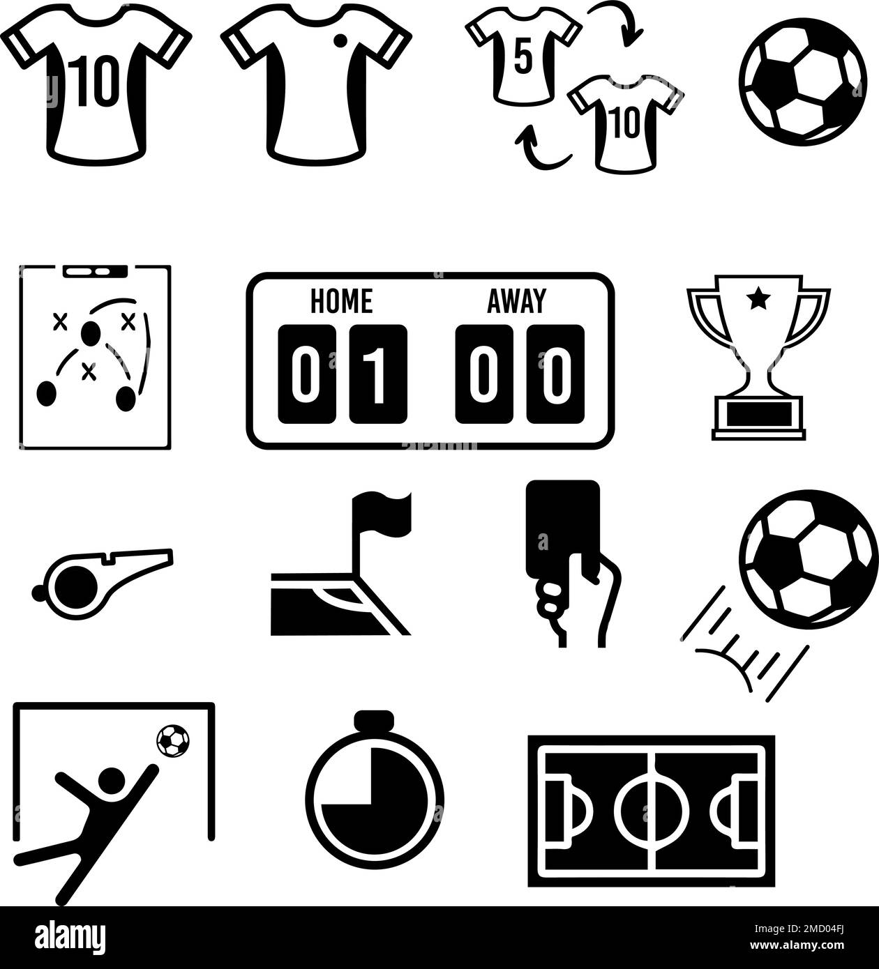 Calcio icona della linea di sport di calcio Illustrazione Vettoriale