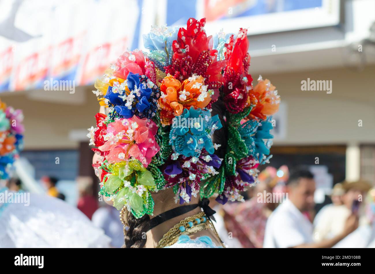 Tembleques, accessori per capelli della Pollera Panamense Foto Stock