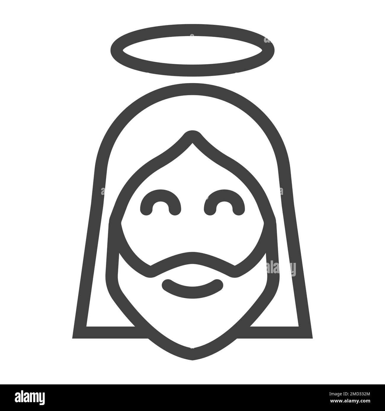 Icona della linea di Gesù, pasqua e vacanza, grafica vettoriale del segno di cristo, un motivo lineare su sfondo bianco, eps 10. Illustrazione Vettoriale