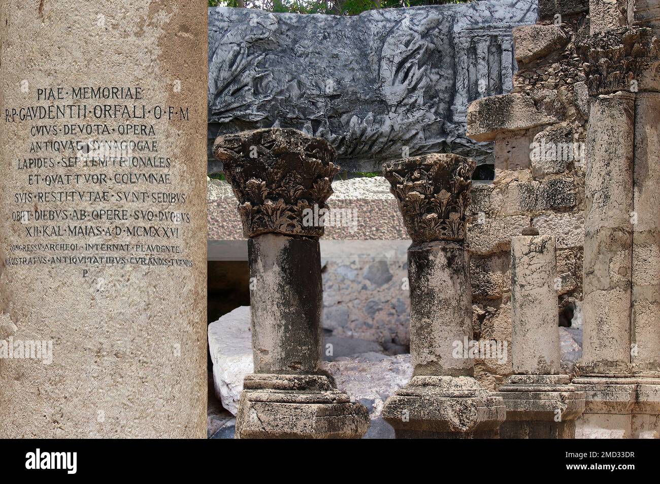 Cafarnaum (Israele) è un'antica città della Galilea, dove, secondo i Vangeli, Gesù vi visse e cominciò la sua predicazione Foto Stock