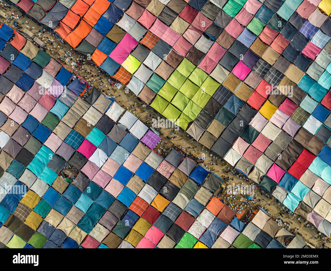 Tende colorate di Bishwa Ijtema Foto Stock