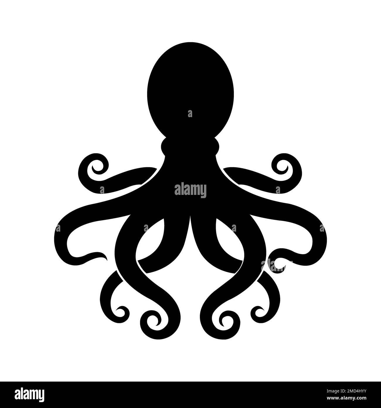 modello di disegno vettoriale logo octopus icon Foto Stock