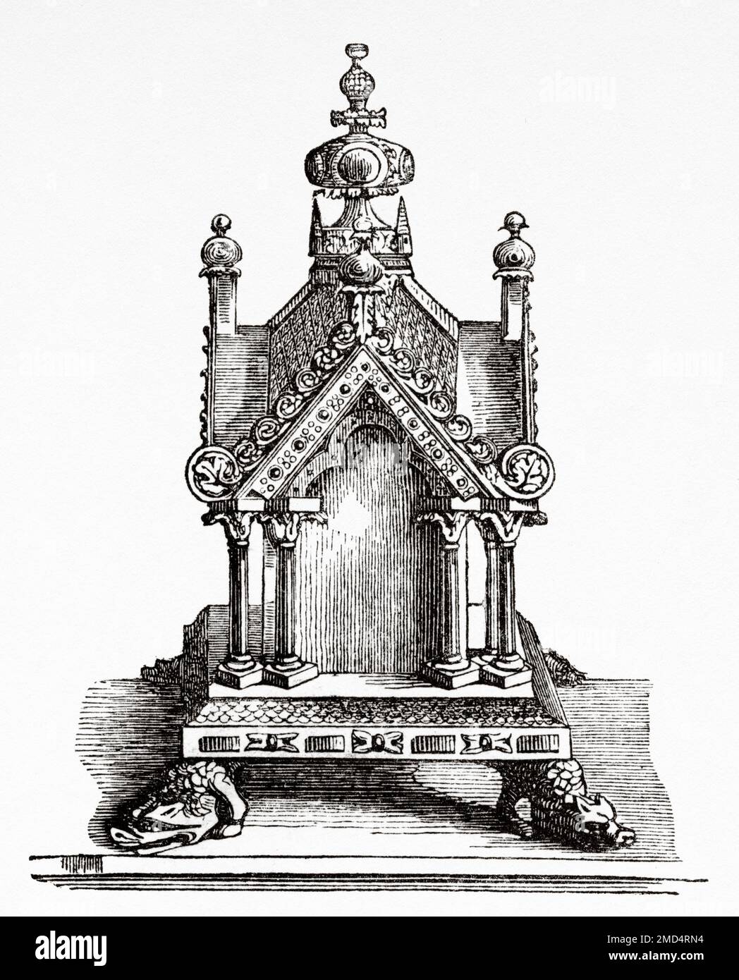 Scatola in rame dorato, 12th ° secolo. Le Arti del Medioevo e al periodo del Rinascimento di Paul Lacroix, 1874 Foto Stock