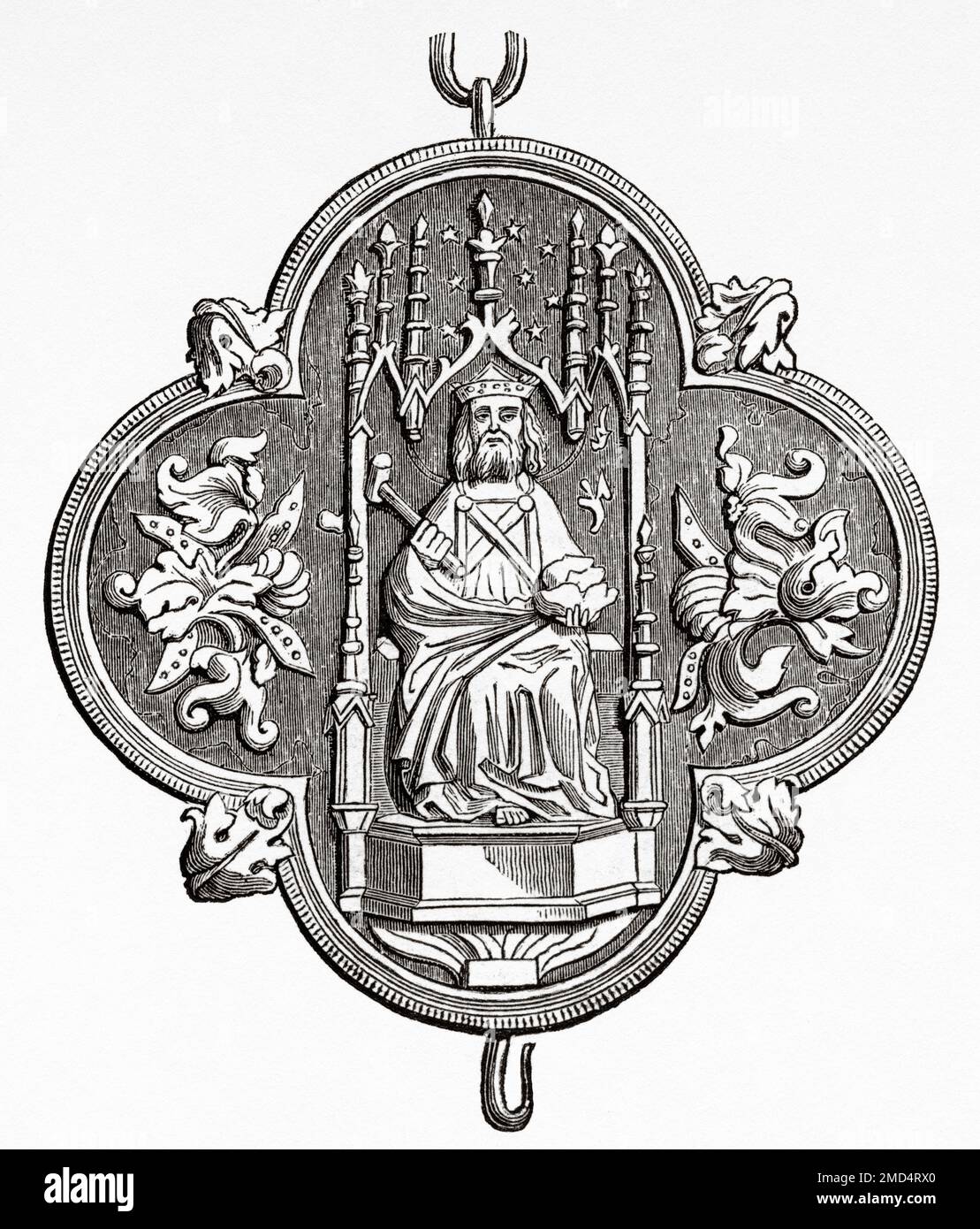 Collana insignia dei orafi di Gand, 15th ° secolo. Le Arti del Medioevo e al periodo del Rinascimento di Paul Lacroix, 1874 Foto Stock