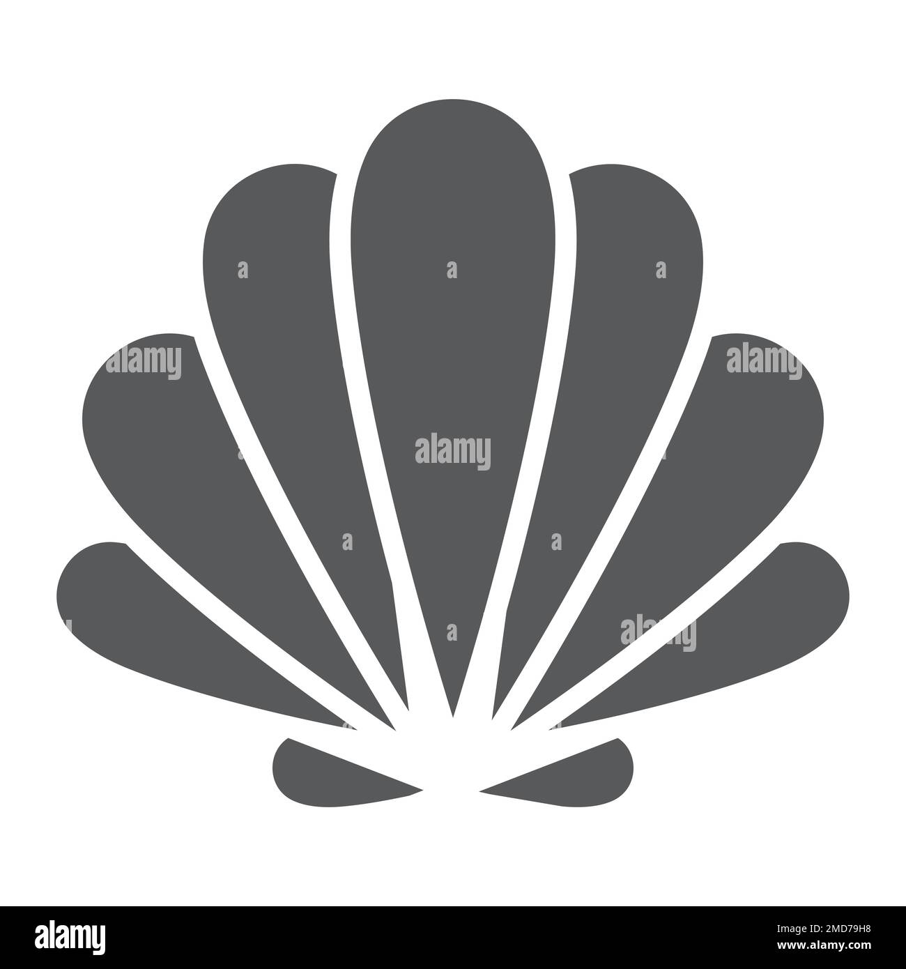 Seashell glyph icon, animali e sott'acqua, grafica vettoriale con segni a shell, un motivo a tinta unita su sfondo bianco, eps 10. Illustrazione Vettoriale