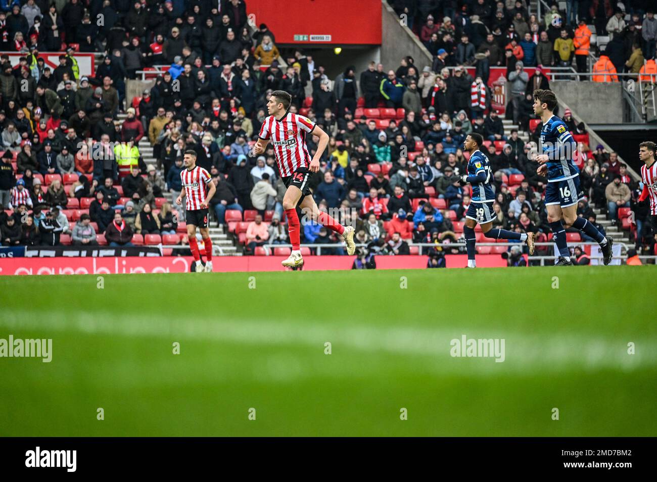 Sunderland AFC lancia Ross Stewart in azione contro Middlesbrough nel campionato Sky Bet. Foto Stock