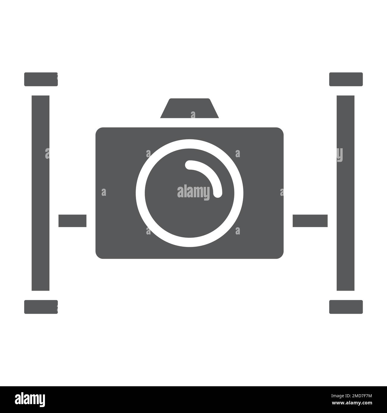 Icona di glyph della macchina fotografica subacquea, immersioni e subacquea, grafica vettoriale del segno di snorkeling, un motivo solido su uno sfondo bianco, eps 10. Illustrazione Vettoriale