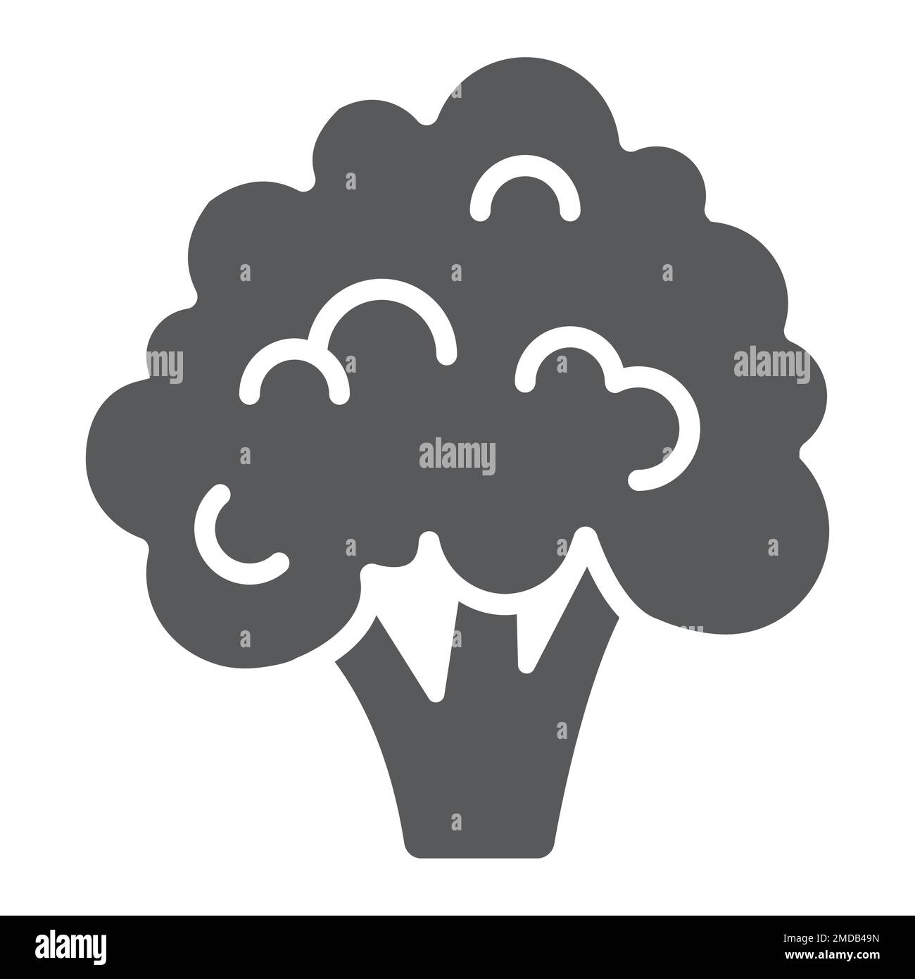Icona glifo broccoli, verdura e dieta, segno vegetariano, grafica vettoriale, un motivo solido su sfondo bianco, eps 10. Illustrazione Vettoriale