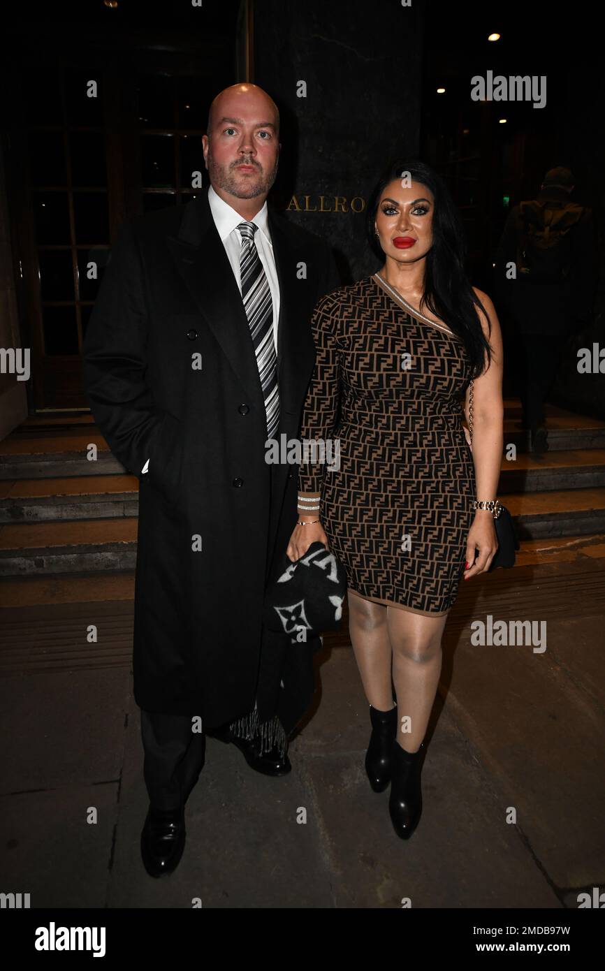 Jonathan Sothcott e Jeanine Sothcott al Mayfair Times Awards Grosvenor House Hotel Foto Stock