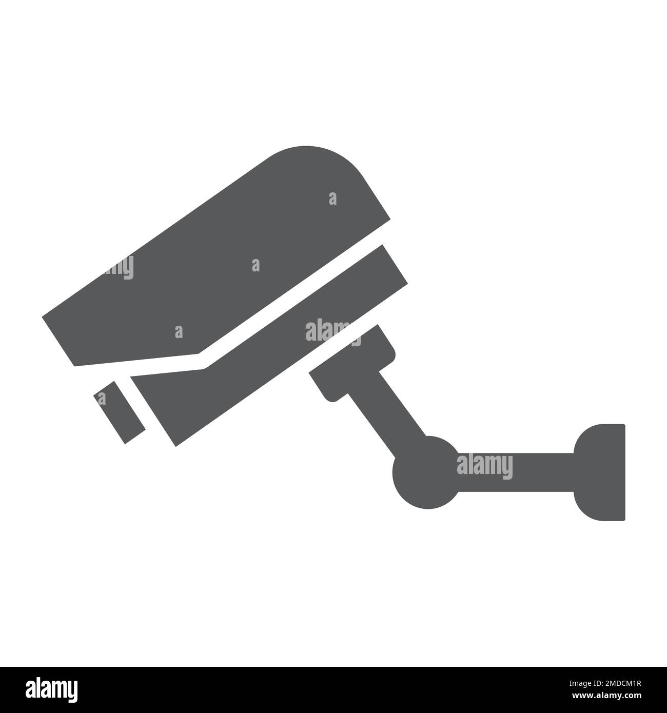 Icona glifo di videosorveglianza, elettronica e dispositivo, segnale telecamera di sicurezza, grafica vettoriale, un motivo a tinta unita su sfondo bianco, eps 10. Illustrazione Vettoriale